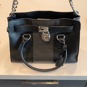 Michael Kors Black Microstud Hamilton Tote